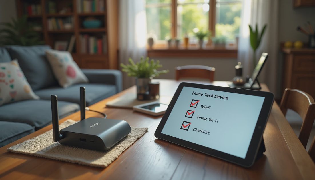 A tablet and router set up for two parental control apps