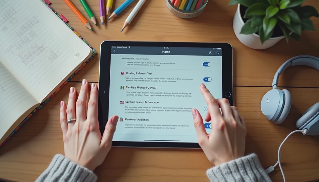 Fingers scroll through a password vault on a tablet
