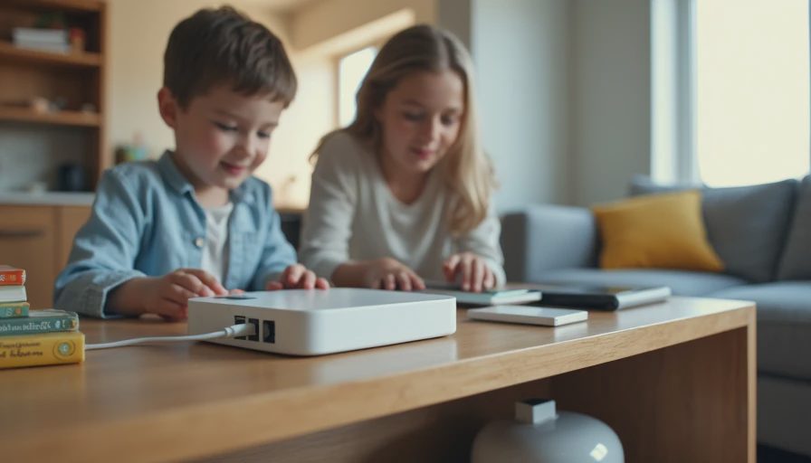 Kids' devices and a handwritten screen time checklist
