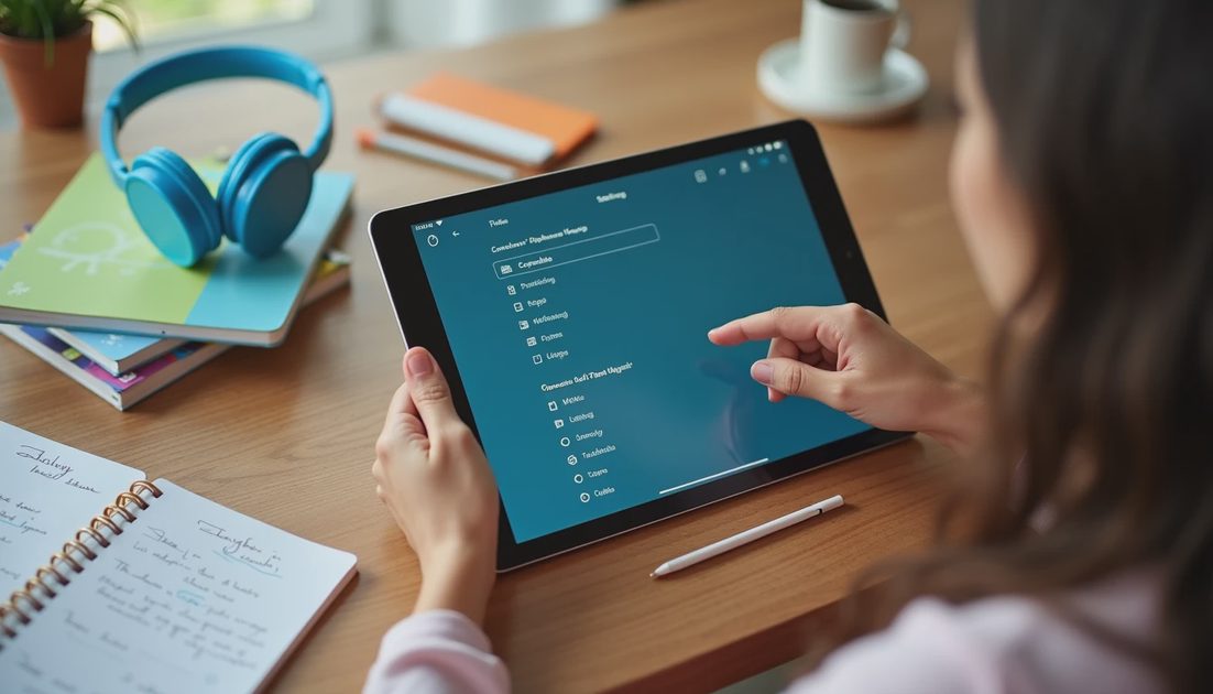 Fingers review settings on a device the family almost returned