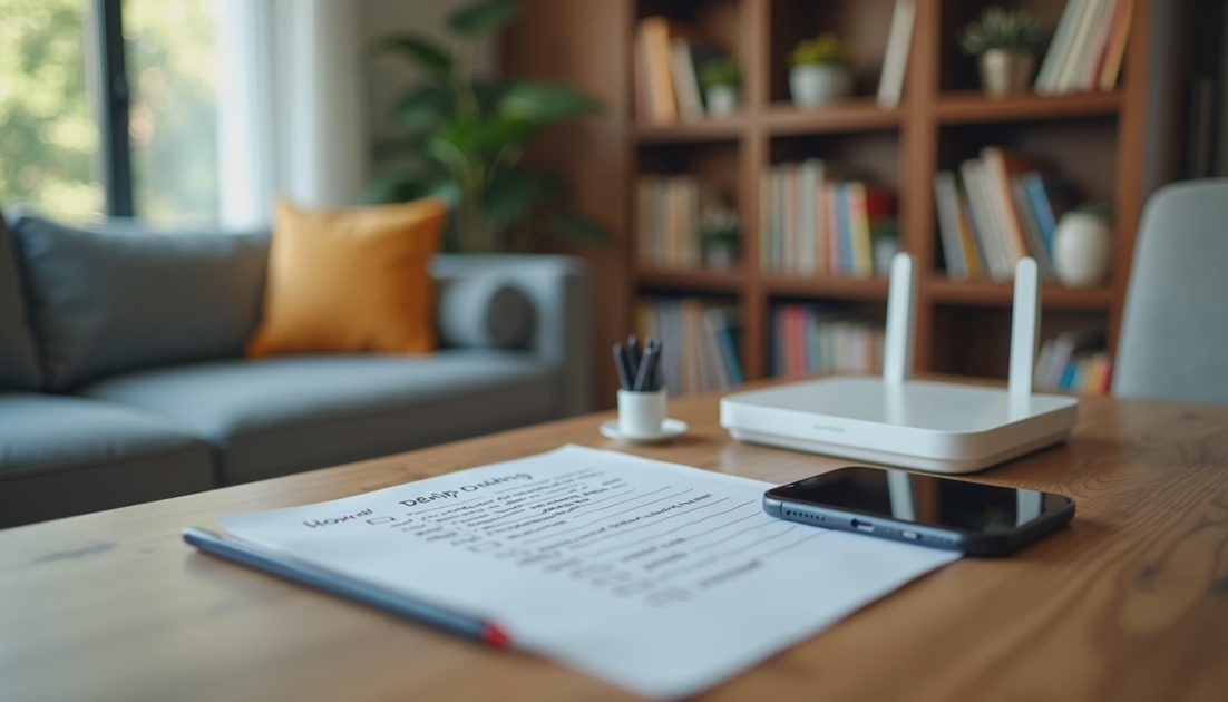A tablet, router, and chargers arranged for routine-based gaming limits